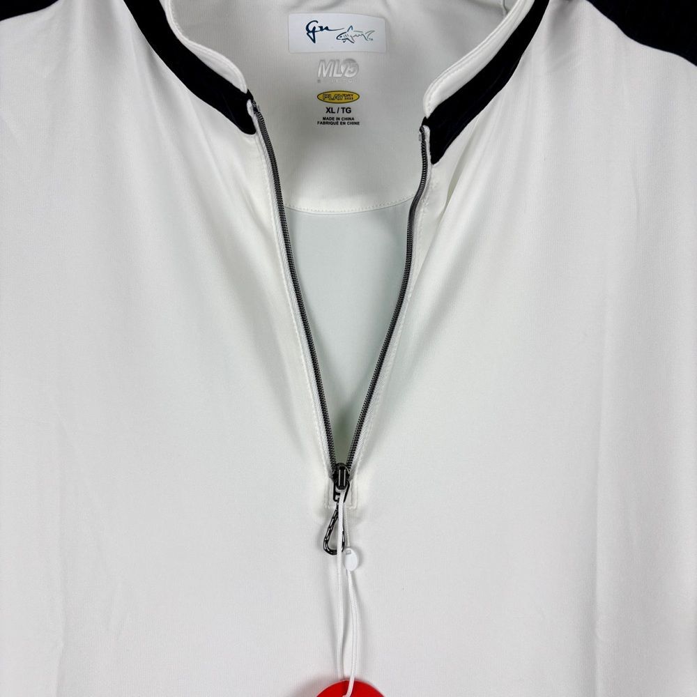 Greg Norman White and Black ML75 stretch Athletic Shirt with pleated back XL - Picture 4 of 10